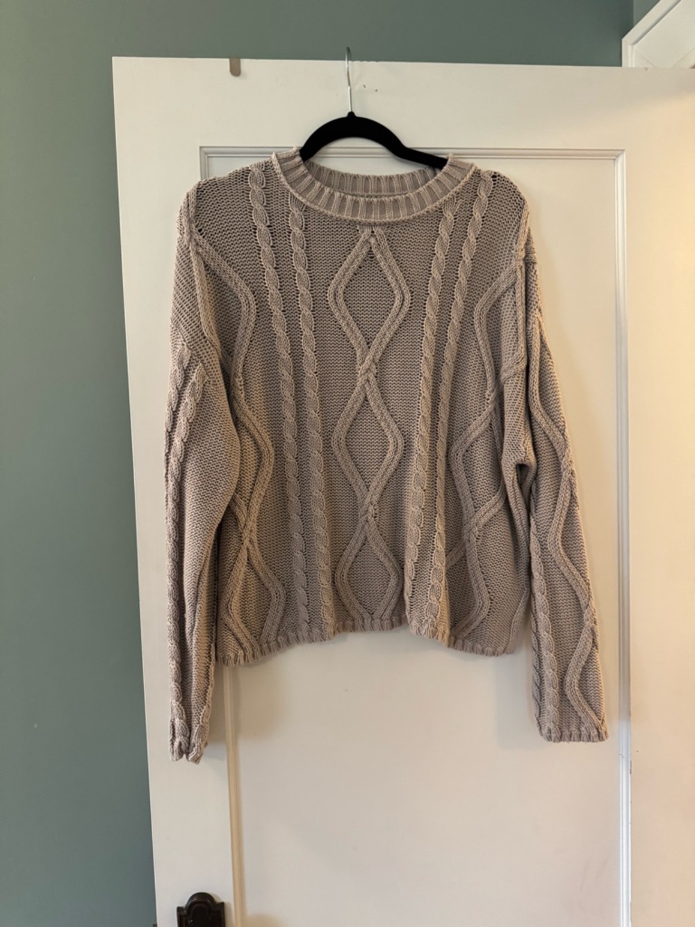 wild fable Taupe Cable Knit Crewneck Sweater